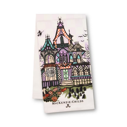 Haunted House Printed Dish Towel