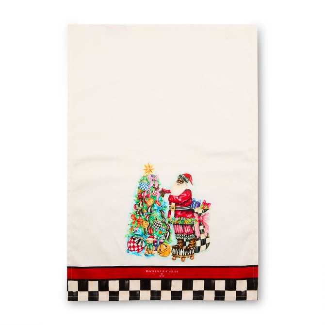 Tree Trimming Santa Printed Dish Towel image number 2