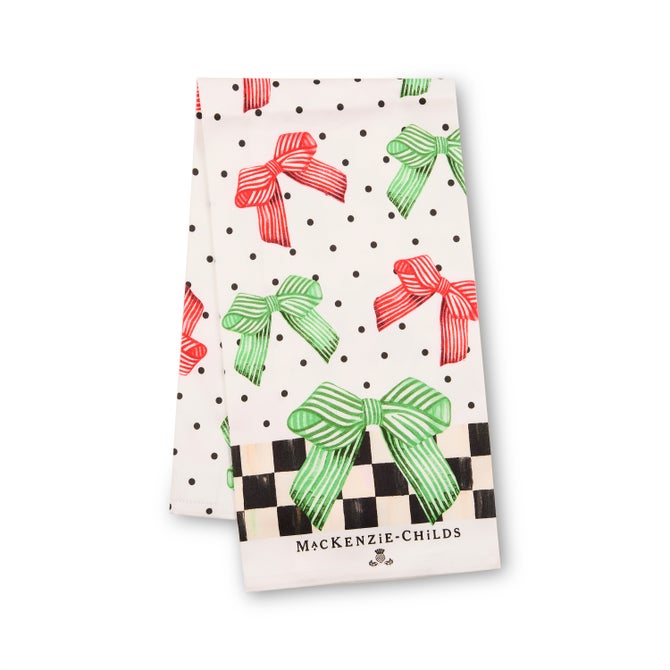 Holiday Bow Printed Dish Towel image number 0