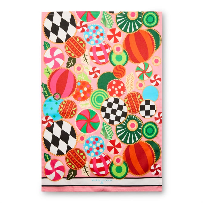 Jolly Ornaments Printed Dish Towel image number 2