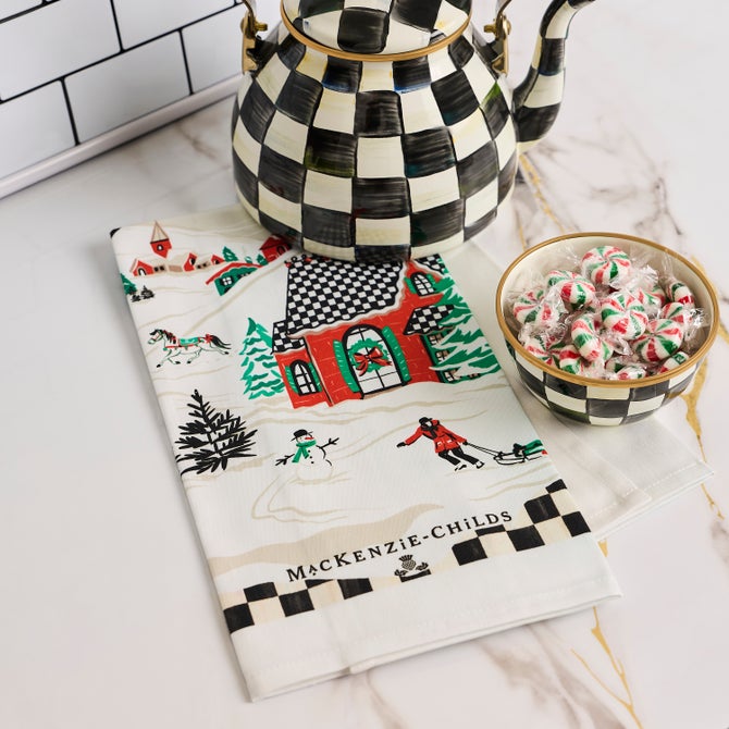 Alpine Village Printed Dish Towel image number 1