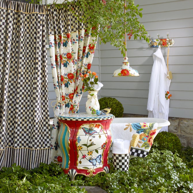 Courtly Check Shower Curtain image number 1