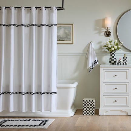 Signature Collection Black Check Shower Curtain