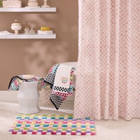 Rosy Check Shower Curtain