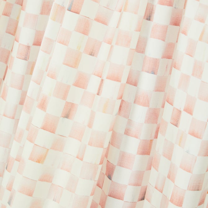Rosy Check Shower Curtain image number 3