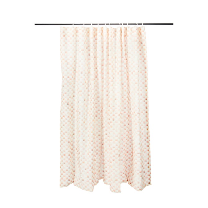 Rosy Check Shower Curtain image number 0