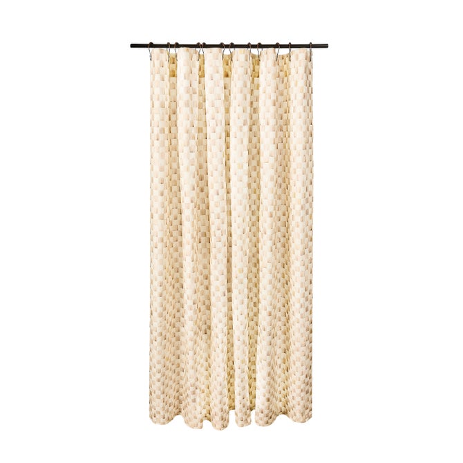 Mocha Check Shower Curtain image number 0