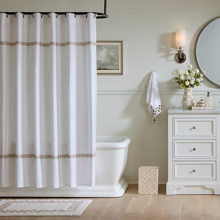 Signature Collection Mocha Check Shower Curtain