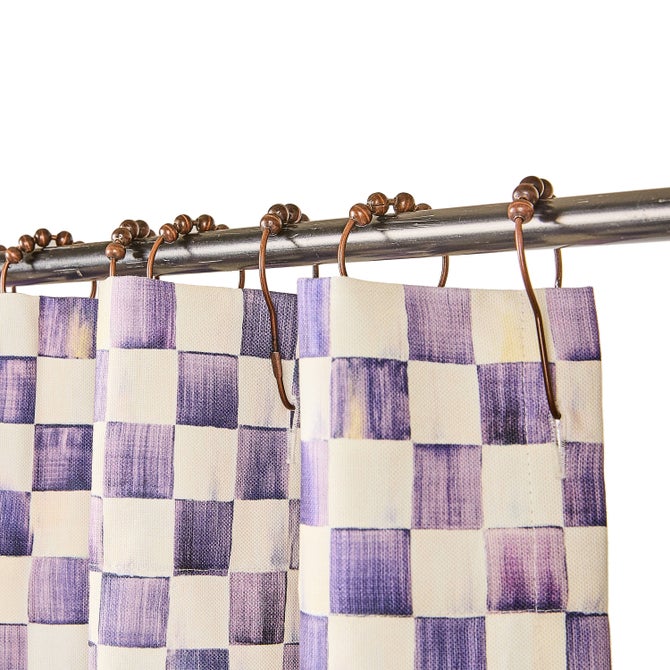 Violet Check Shower Curtain image number 2