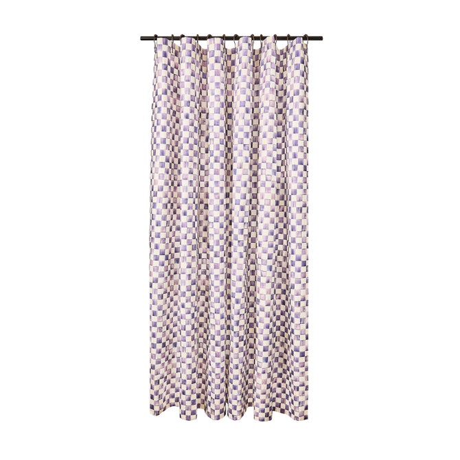 Violet Check Shower Curtain image number 0