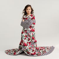 Posh Peanut Wild Rose Check Large Quilted Patoo Blanket