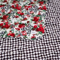 Posh Peanut Wild Rose Check Large Quilted Patoo Blanket