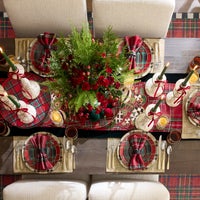 Red Tartan Check Table Runner