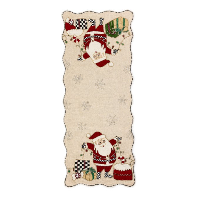 Santa with Tree Lights Beaded Table Runner image number 0