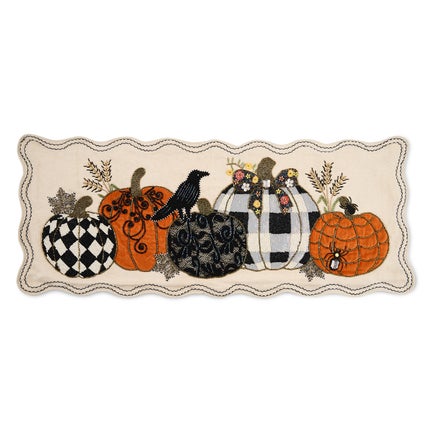 Pumpkin and Crow Table Runner