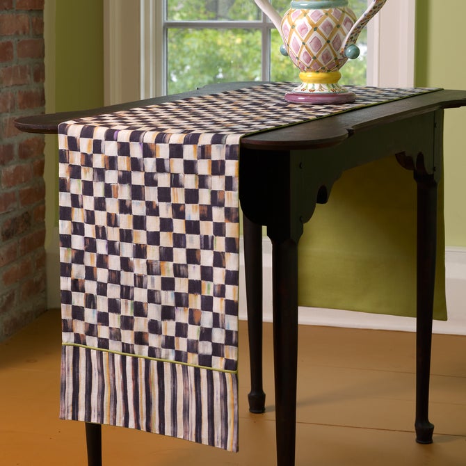 Courtly Check & Stripe Table Runner image number 1