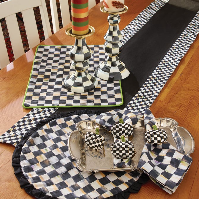 Courtly Check Black Table Runner image number 5