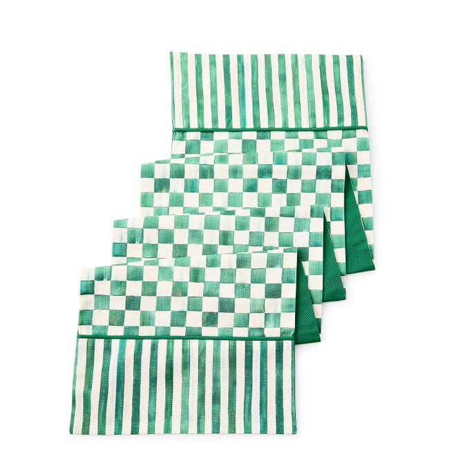 Emerald Check Table Runner image number 0