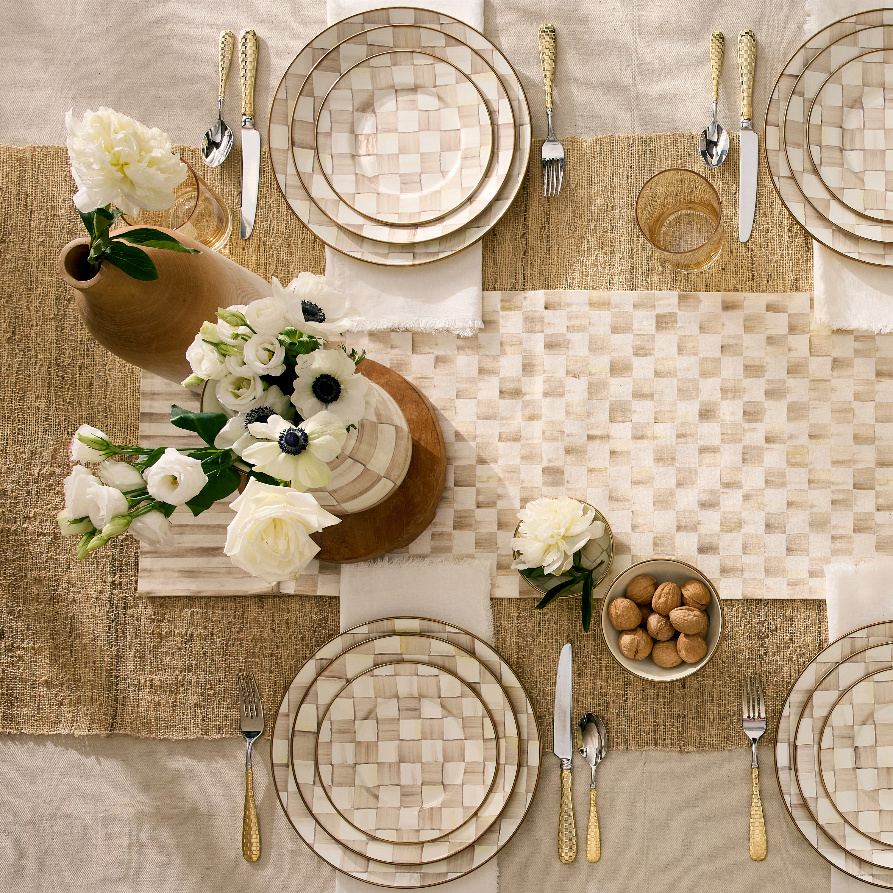 MacKenzie-Childs | Mocha Check Table Runner