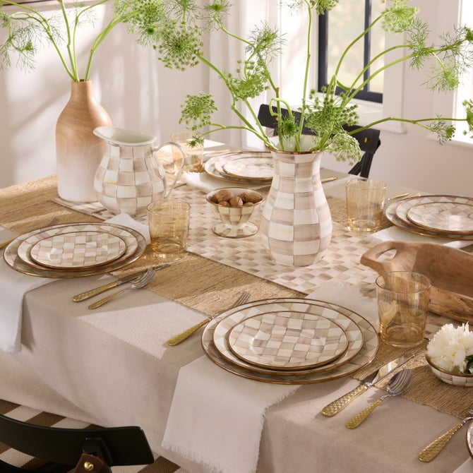 Mocha Check Table Runner image number 3
