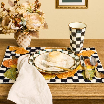 Checked Pumpkin Harvest Placemat