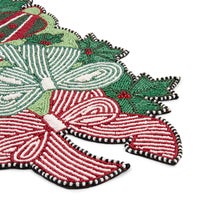 Bows and Ornaments Beaded Table Runner