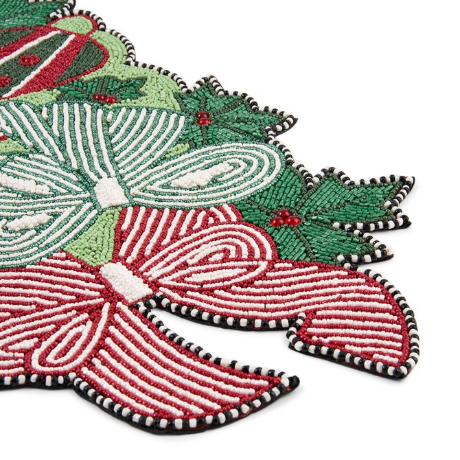 Bows and Ornaments Beaded Table Runner image number 2