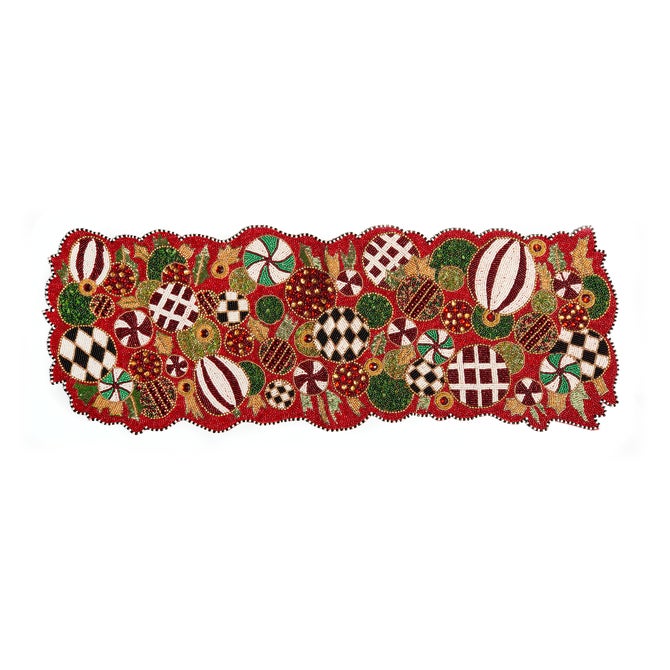 Jolly Ornaments Beaded Table Runner image number 0