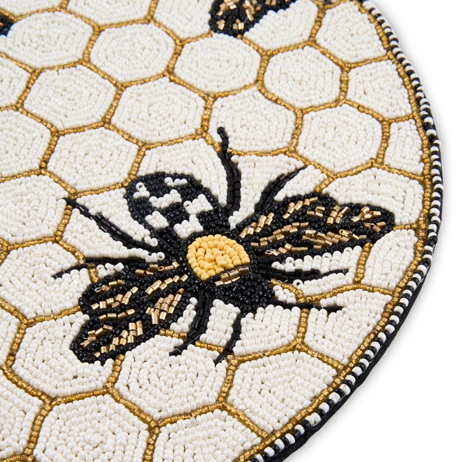 Gold Bee Beaded Placemat image number 2