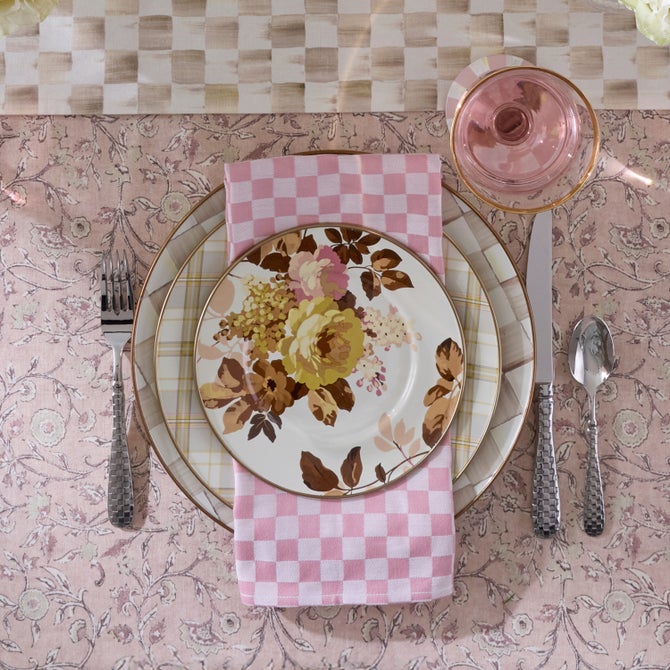 Pink Check Napkin, Set of 4 image number 5