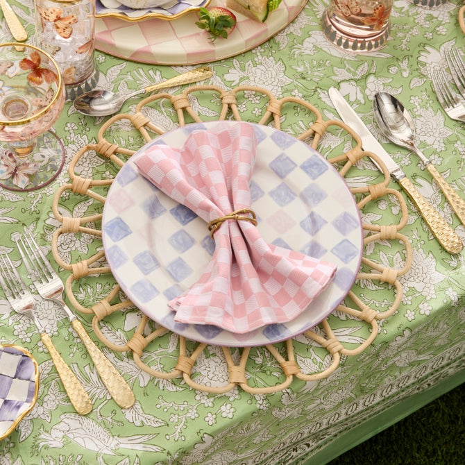 Pink Check Napkin, Set of 4 image number 2