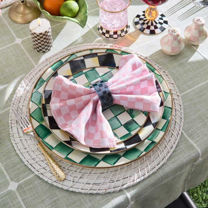 Pink Check Napkin, Set of 4 image number 4