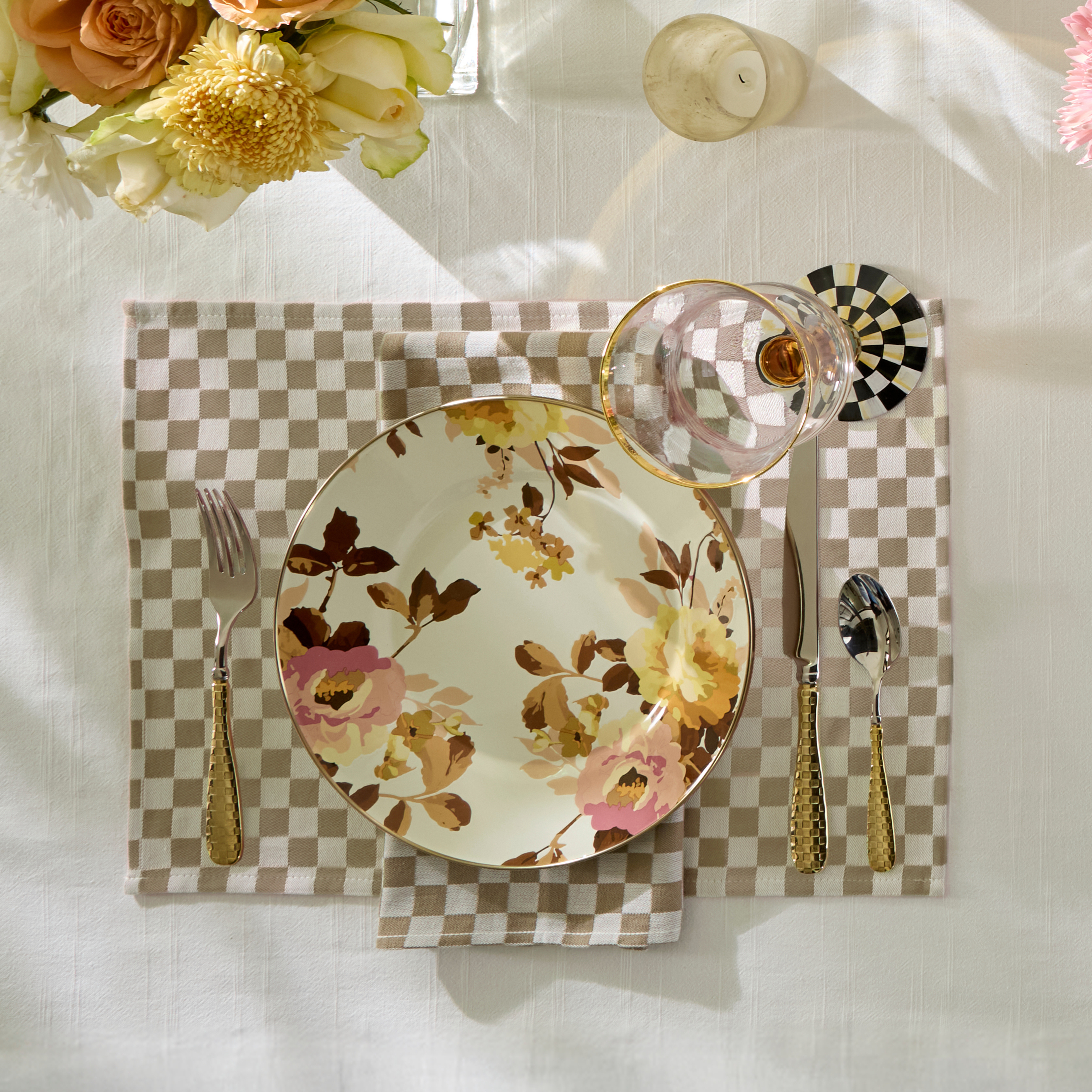 MacKenzie-Childs Flax Check Napkin - Thumbnail 2