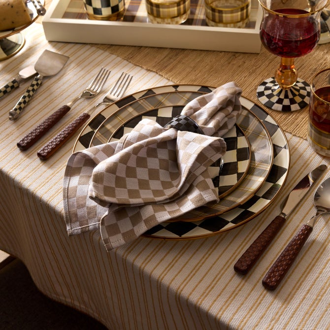 Flax Check Napkin, Set of 4 image number 4
