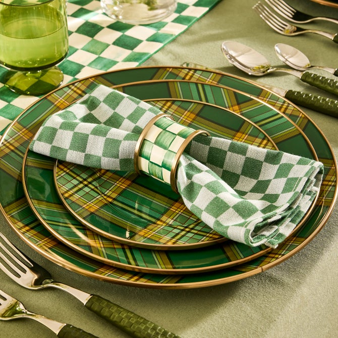 Dark Green Check Napkin, Set of 4 image number 1