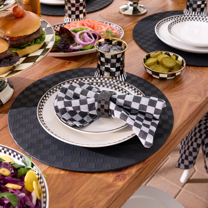 Black Check Napkin Rings, Set of 4 image number 5