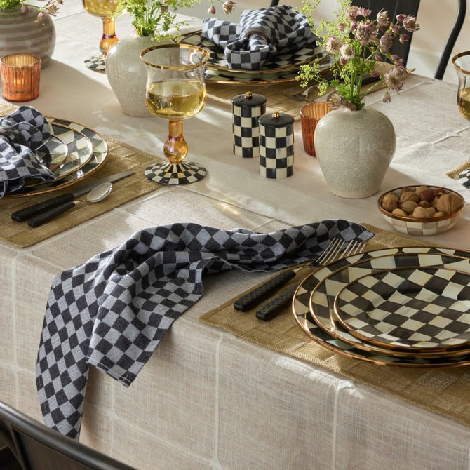 Black Check Napkin Rings, Set of 4 image number 4