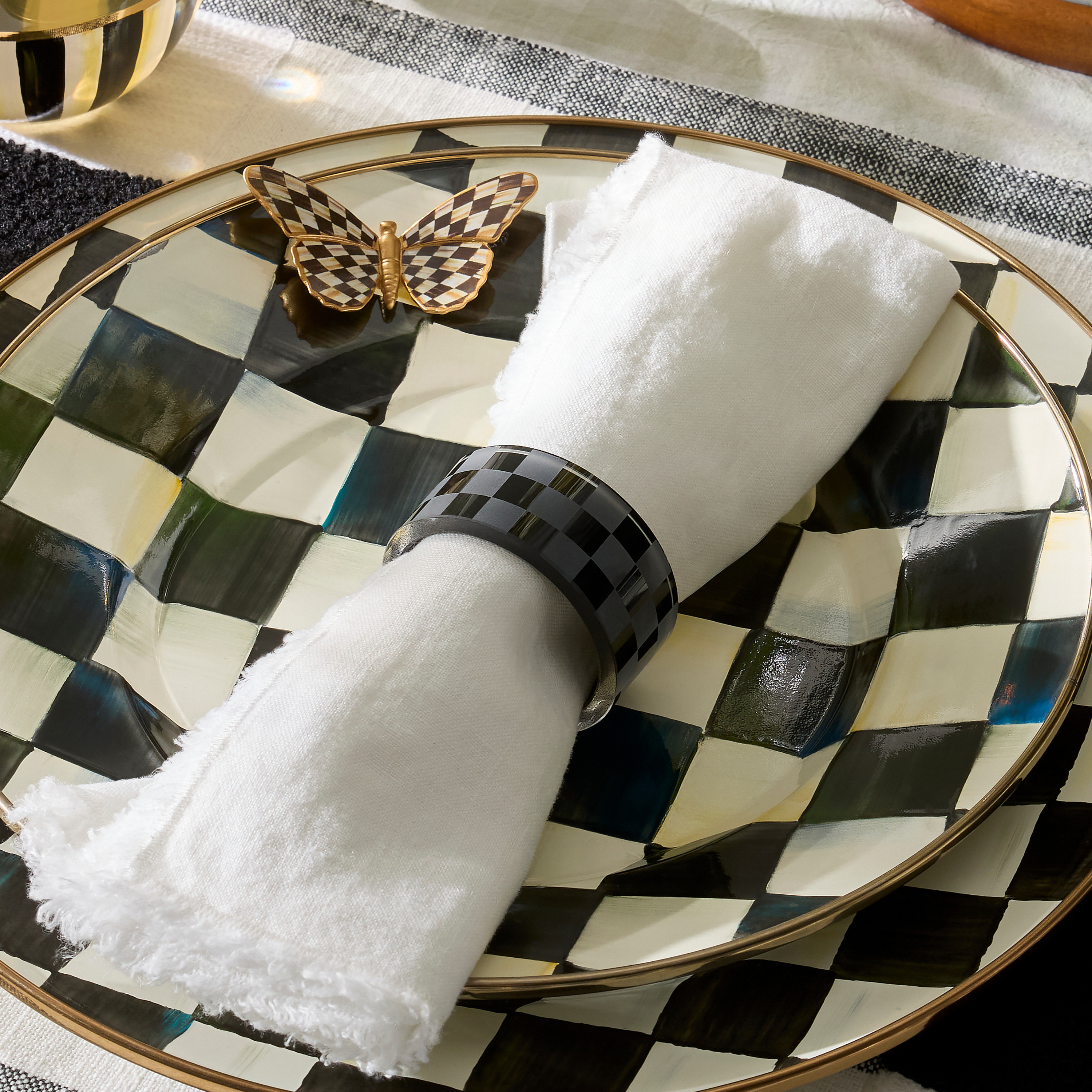 MacKenzie-Childs Check Napkin Rings - Thumbnail 3