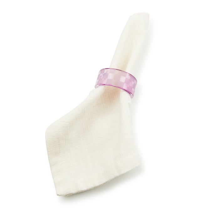 Lavender Check Napkin Rings, Set of 4 image number 1