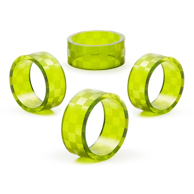 Green Check Napkin Rings, Set of 4 image number 3