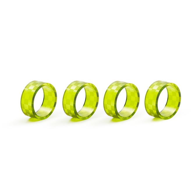 Green Check Napkin Rings, Set of 4 image number 0