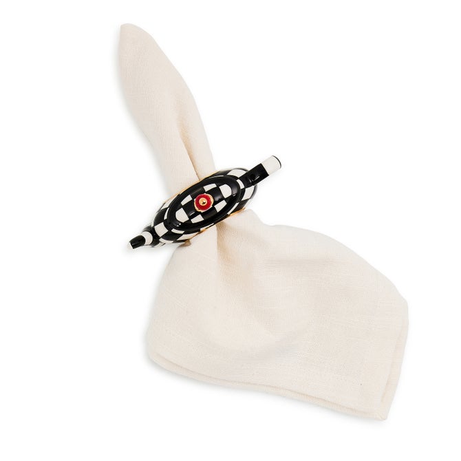 Courtly Check Teapot Napkin Rings, Set of 4 image number 1