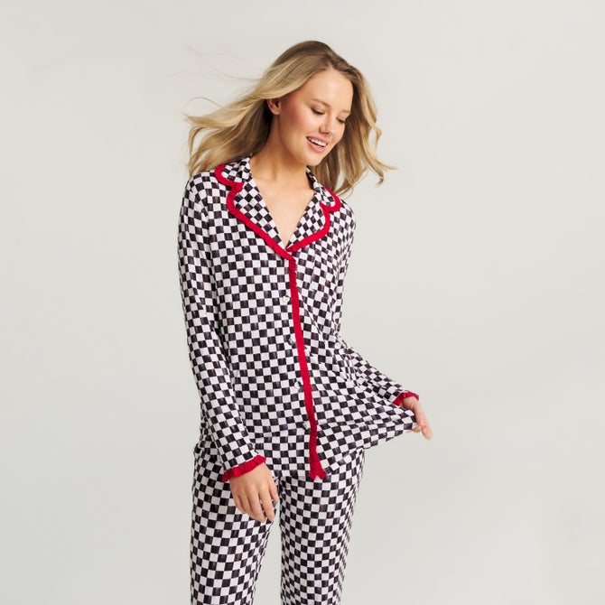 Posh Peanut Courtly Check Women's Pajama Set image number 6