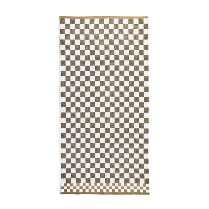 Mocha Check Bath Towel image number 2