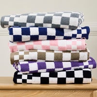 Indigo Check Bath Towel