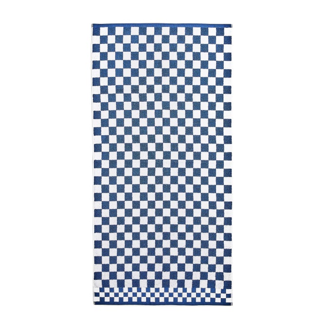 Indigo Check Bath Towel image number 2
