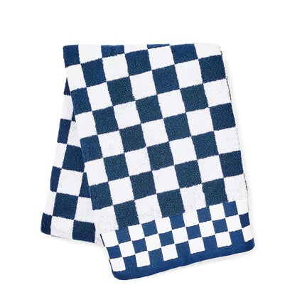 Indigo Check Bath Towel