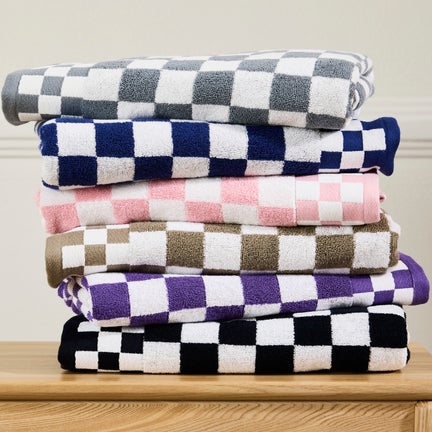 Violet Check Bath Towel