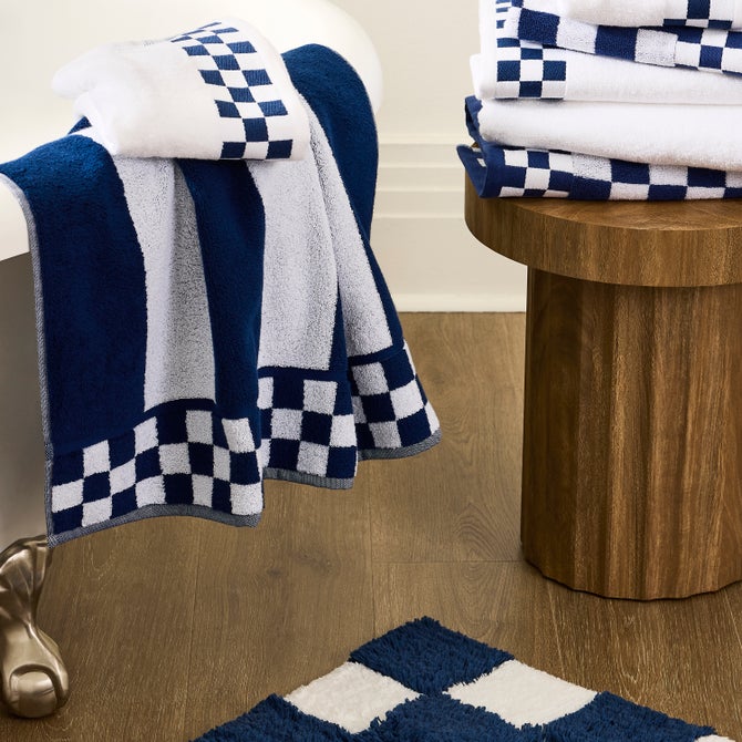 Indigo Stripe Bath Towel image number 1