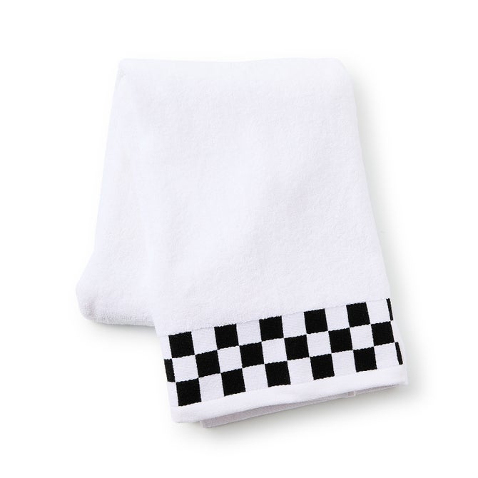 Bath Towel with Black Check Border image number 0